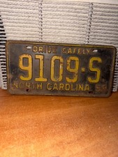 Vintage  License Plate Tag North Carolina 1959 9109-S