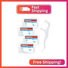 FAMILIFE Floss Picks, 200 Count Unflavored Dental Floss Cleaner, Tooth Picks Flo