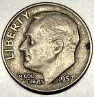 1957-D Roosevelt Dime - Circulated Condition - 90% Silver - US Coin - 2978