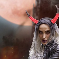 PU Devil Horns Headband Red Reusable Horns Party Costume Accessories
