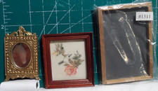Lot de peintures vintage maison de poupée miniatures tableau noir miroir oiseau chinois BELLE !!
