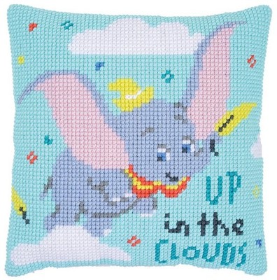 Cross Stitch ''Dumbo In The Clouds''. Embroidery Kit Unprinted Сanvas Vervaco