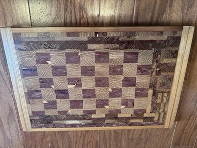  End Grain Cutting Board - Heavy Duty Acacia/Rubber Wood Rectangle checkerboard