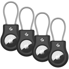 AirTag Holder 4 Pack - Air tag Lock Case with Wire Cable Compatible with Apple A