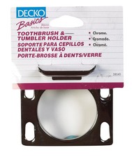 Decko 38040 Steel Chrome Toothbrush  Tumbler Holder 6 W x 4.75 D x 1.75 H in.