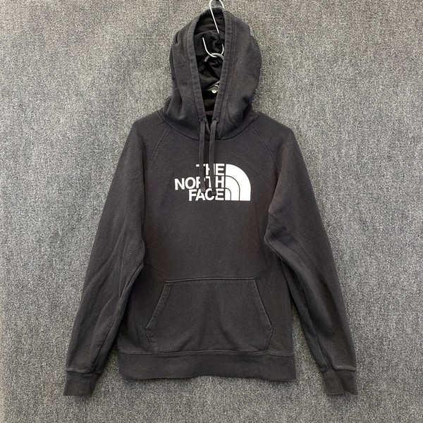 The North Face Half Dome Womens Large Pullover Hoodie Black Graphic Fleece Lined