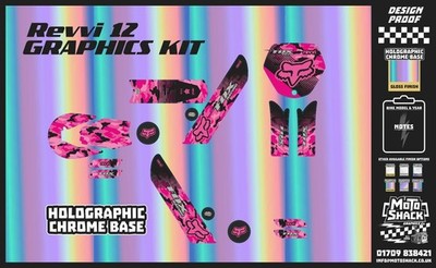 Revvi 12 HOLOGRAFISCHE CHROM KIT FUCHS PINK TARNFARBEN Grafik Aufkleber Verpackung 12''