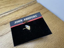 Vintage John Ashford Gold Silver Tie Tack Fish In Net Trout Salmon Fly Fishing