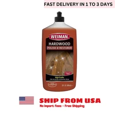 Weiman Wood Floor Polish and Restorer - 32 Ounce - High-Traffic Hardwood.