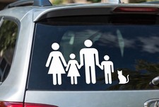 Custom Stick Family Car Decal Set 6pc Personalized Vinyl Sticker Dad Mom Kids Custom Stick Family Car Decal Set 6pc Personalized Vinyl Sticker Dad Mom Kids