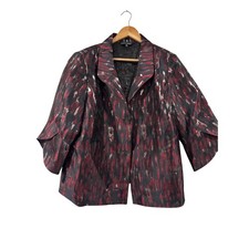 Ming Wang Metallic 3/4 Sleeve Dress Jacket Blazer