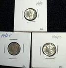 Mercury Dime lot  1942 P-D-S   Lot of 3 Au/Uncirculated  (.99 cent start NR)