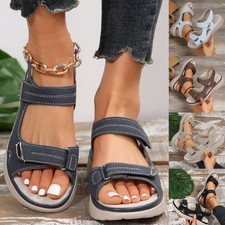 Ladies Women's Casual Wedge Heel Summer Sandals Walking Slingback Shoes UK 3-8.5