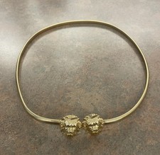 Vintage Double Lion Head Stretch Belt Chain 25"-31" Long