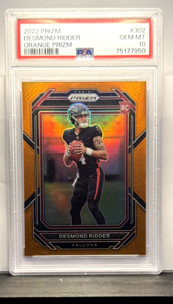 2022 Panini Prizm Desmond Ridder Orange Prizm Rookie #302 63/249 PSA 10
