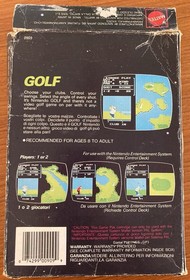 NES ~ GOLF ~ Nintendo Game 3 Screw NES-GF-GBR Cart + Sleeve + Box Pal