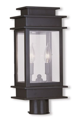 Livex Lighting 2015-07 Princeton 2 Light 17 inch Bronze Outdoor Post Top Lantern