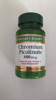 Nature's Bounty Chromium Picolinate 800 mcg Mineral Supplement 50 Ct..Exp 02/28