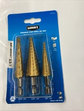 HART Titanium Step Drill Bit Set (3-Piece),Multi-Purpose, High Precision