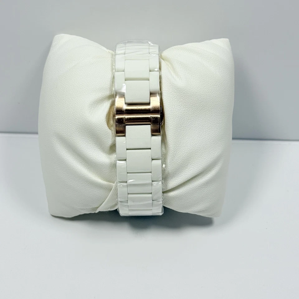 NEW AR5920 LUXURY EMPORIO ARMANI SILICONE ROSE GOLD WHITE DIAL LADIES WATCH - Image 2 of 4