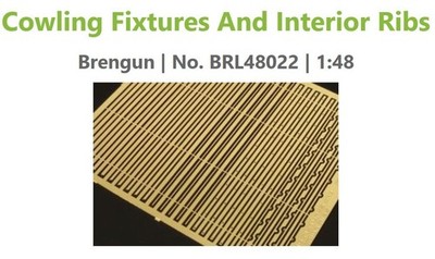 Cowling Fixtures And Interior Ribs etch kit by Brengun | No. BRL48022 | 1:48