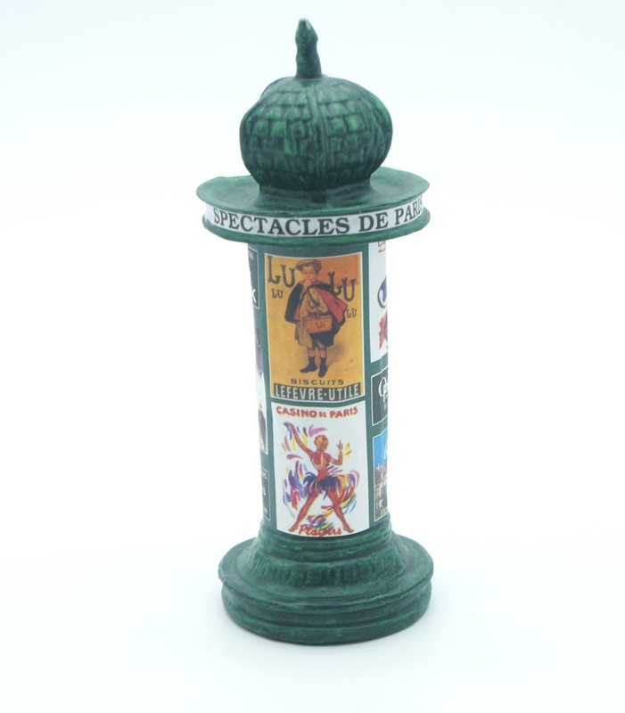 J Carlton Gault French Miniature Paris Poster Column Figurine 4 1/2 " High