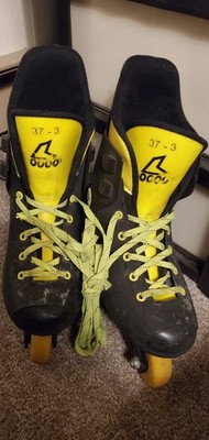 VTG Rollerblade Lightning Inline Skates Black/Neon Yellow US Youth  37 - 3
