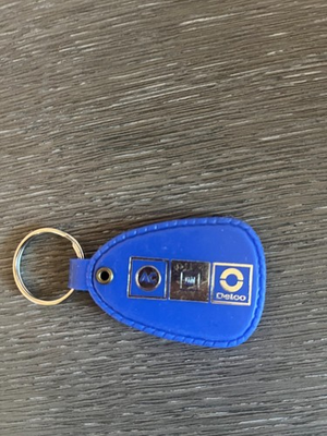 #ad Vintage AC GM Delco General Motors Blue Plastic Keychain $19.95