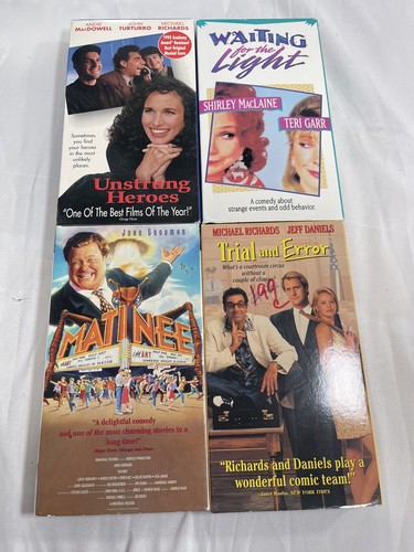 4 Comedy VHS Movie Lot# 1, Matinee, Unstrung Heros, Wait For The Light, Etc