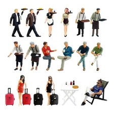 RACE MEDAL 1/64 Figures Waiter Waitress Woman Man Doll Scene Toy S Scale