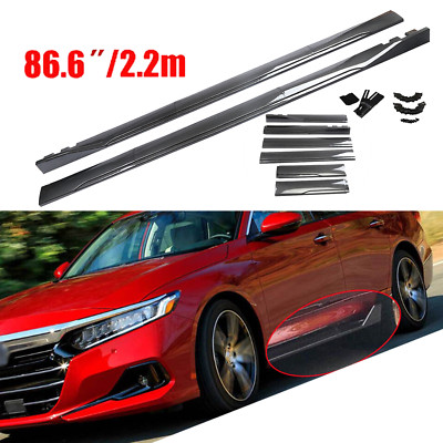 Carbon Fiber 2.2m/86.6inch Side Skirt Extensions Rocker Panel For Honda Accord
