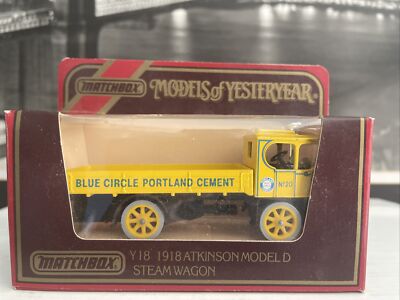 Matchbox Y.Y. #Y-18  1918 Atkinson Model D Steam Wagon ''Blue Circle Cement'' NEW!