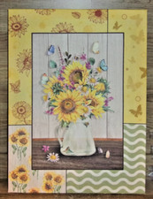 Sunflower Wall Print Colorfull Wall Decor Framed Canvas 12" x 16"