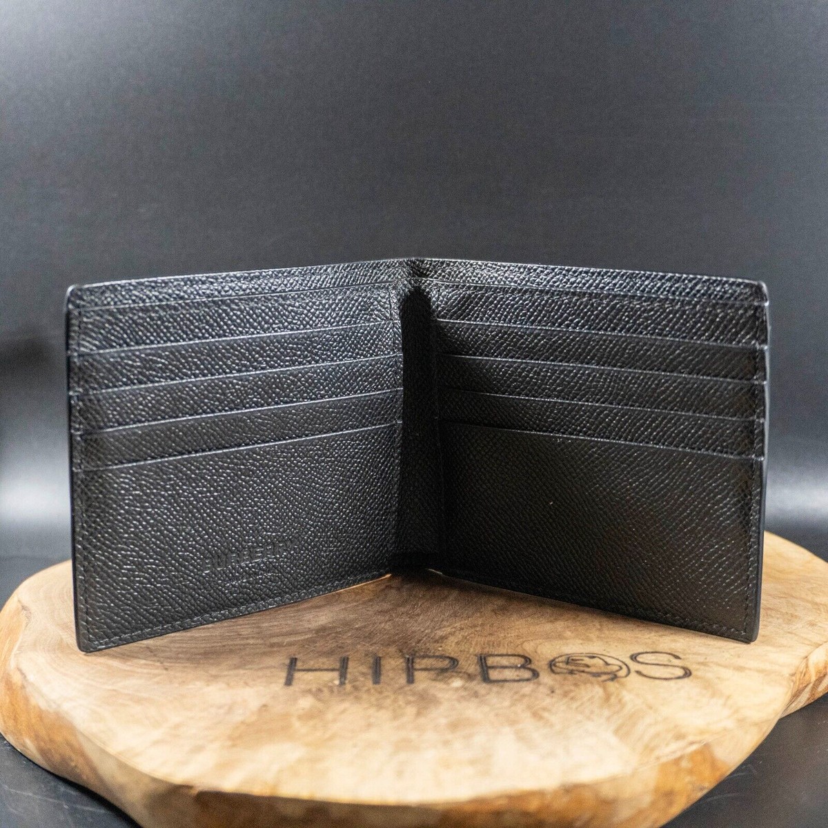 Burberry Authentic Mens Wallet Grain Leather Bifold Wallet