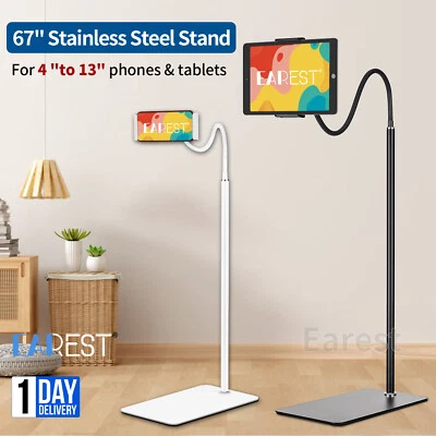 EAREST For 4- 12.9" Tablet Tripod Floor Stand Phone Gooseneck Holder Bed iPhone iPad
