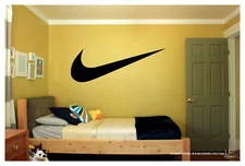 NIKE LOGO CHECK MARK Only  WALL VINYL ART DECAL 48X17" BEDROOM HOME DECOR