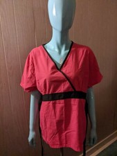 Actual brand Women's L Pink Scrub Top Nurse Veterinarian Medical Uniform Dental