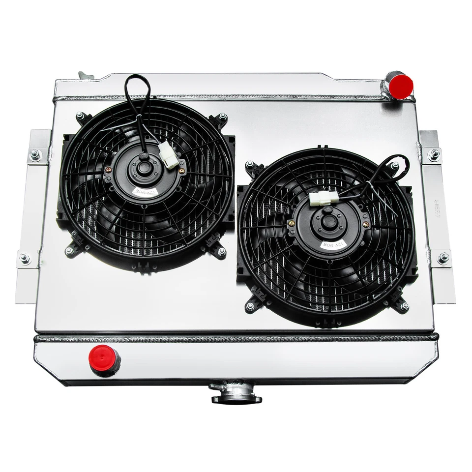 Radiador + ventilador de cubierta de 3 filas para Jeep CJ5 CJ6 CJ7 1972-1985 80 1982 3,8 L 4,2 L 5,0 L Foto 4 de 4