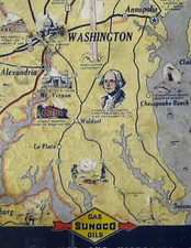 Vintage Sunoco Oil Gas FDR Roosevelt Landon Presidential Election Scorecard 1936