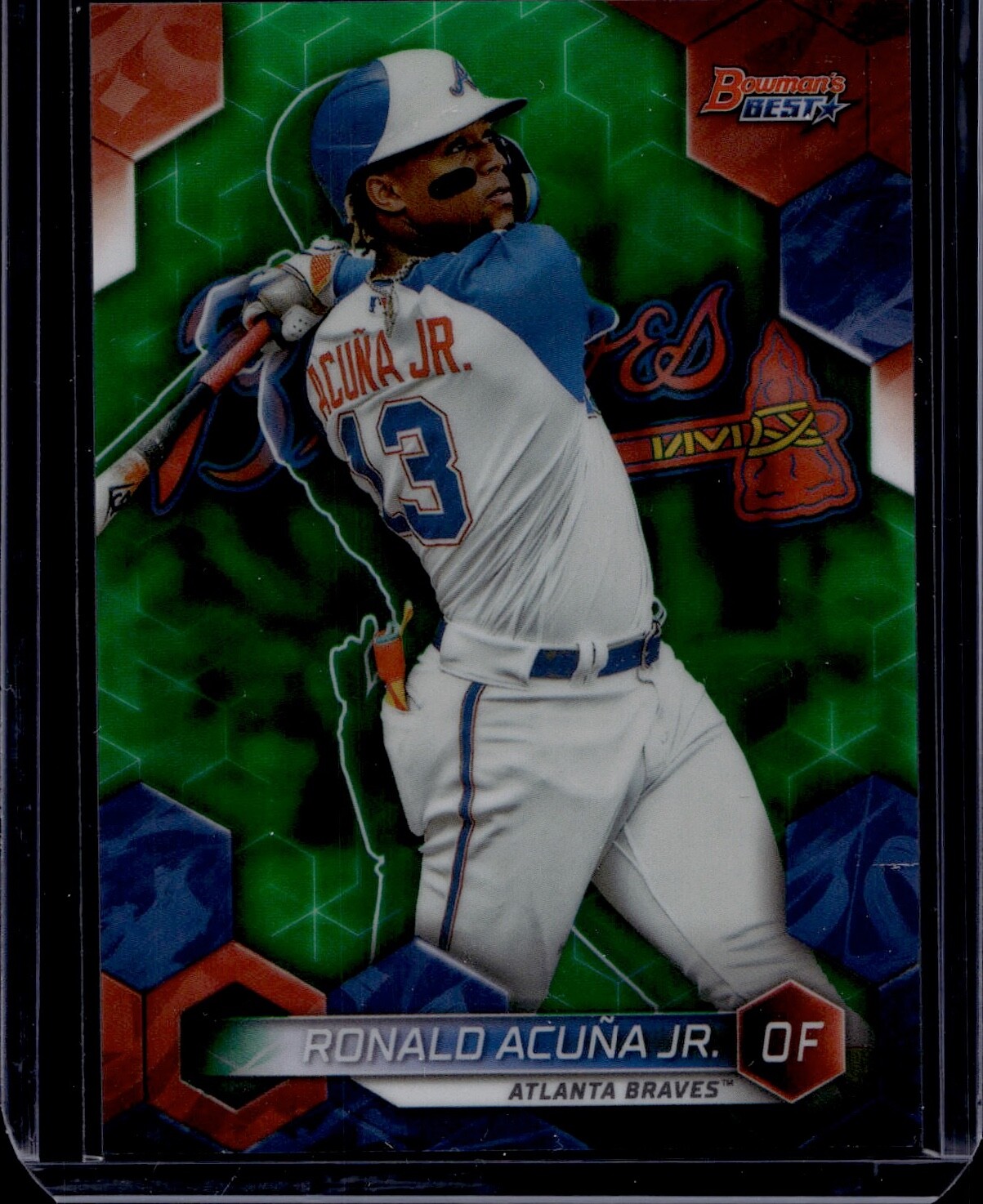 2023 Bowman's Best Baseball Ronald Acuna Jr. BRAVES #18 Green Refractor /99