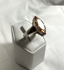 STUNNING .925 Vintage Sterling Silver Estate Ring Size 9.75 with Orange Stone