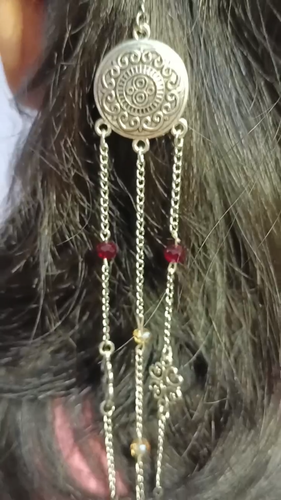Kazakh ethnic hair clip decorated with beads, decoration of the Turkic peoples - Video 1 of 1