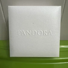 Pandora EMPTY Gift Box Charm Bracelet Jewelry Box w/ Dust Bag!  (3.5”x3.5”x1.6”)