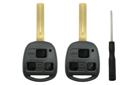  2x NEW Lexus Remote Shell Keyless Entry Short Key Fob Replacement w/Logo&BLADES