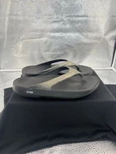 OOFOS Sandals Flip Flops Size W9 EU 40  Black Silver