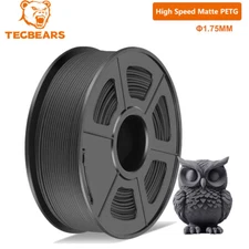 TECBEARS Rapid Matte PETG 600mm/s 3D Printer Filament 1KG(2.2lbs) Gray 1.75mm