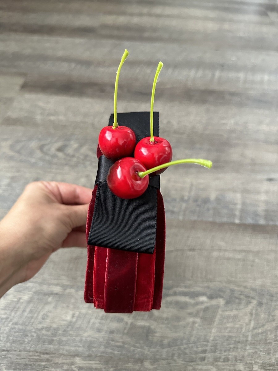 New Handmade Designer Fascinator Headband Cherries Velvet  display picture 1