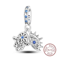 MULA European 925 Sterling Silver DIY Charm AAA CZ Hands Eyes For Women Bracelet