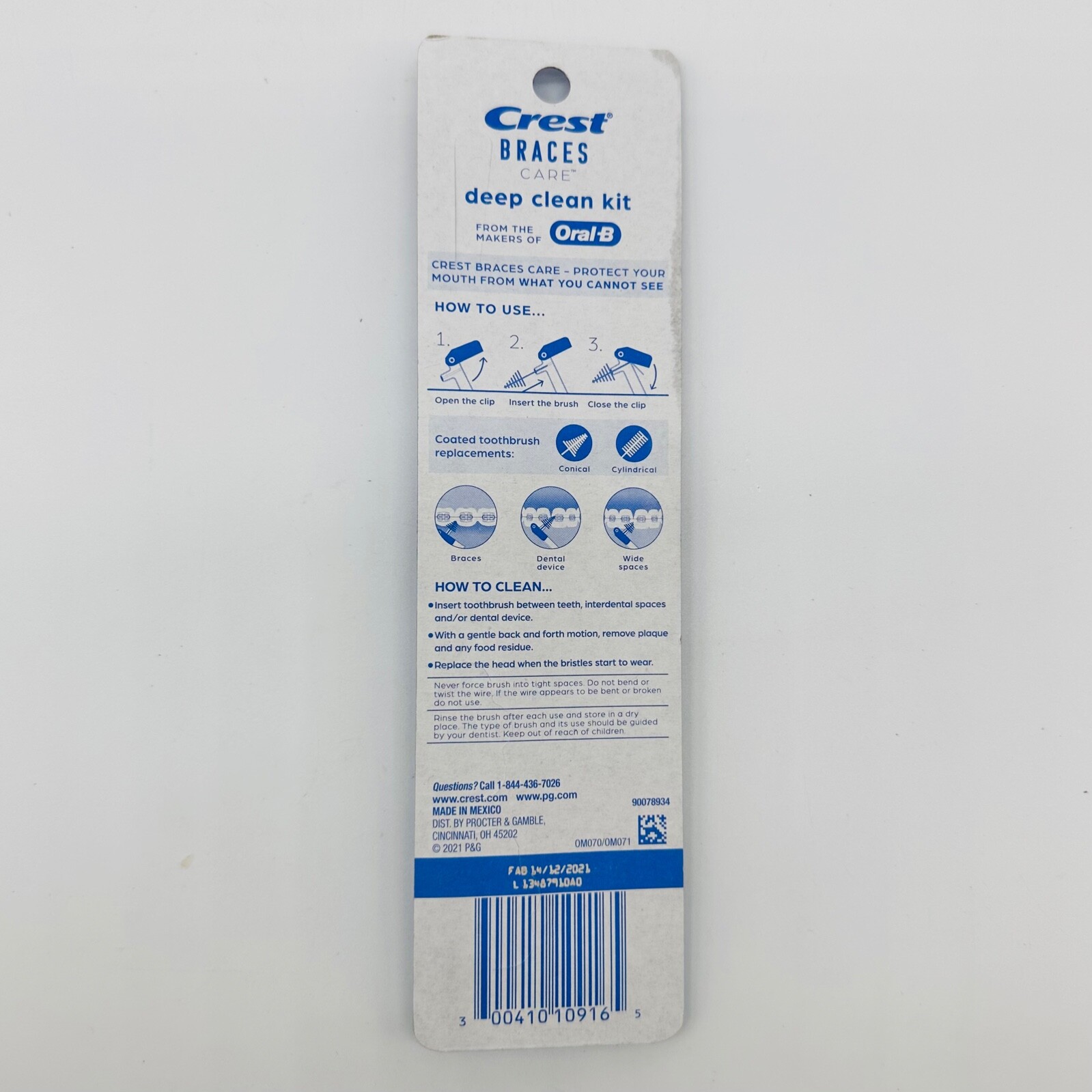 Crest Brand Braces Care Deep Clean Kit with Interdental Brush for Ages