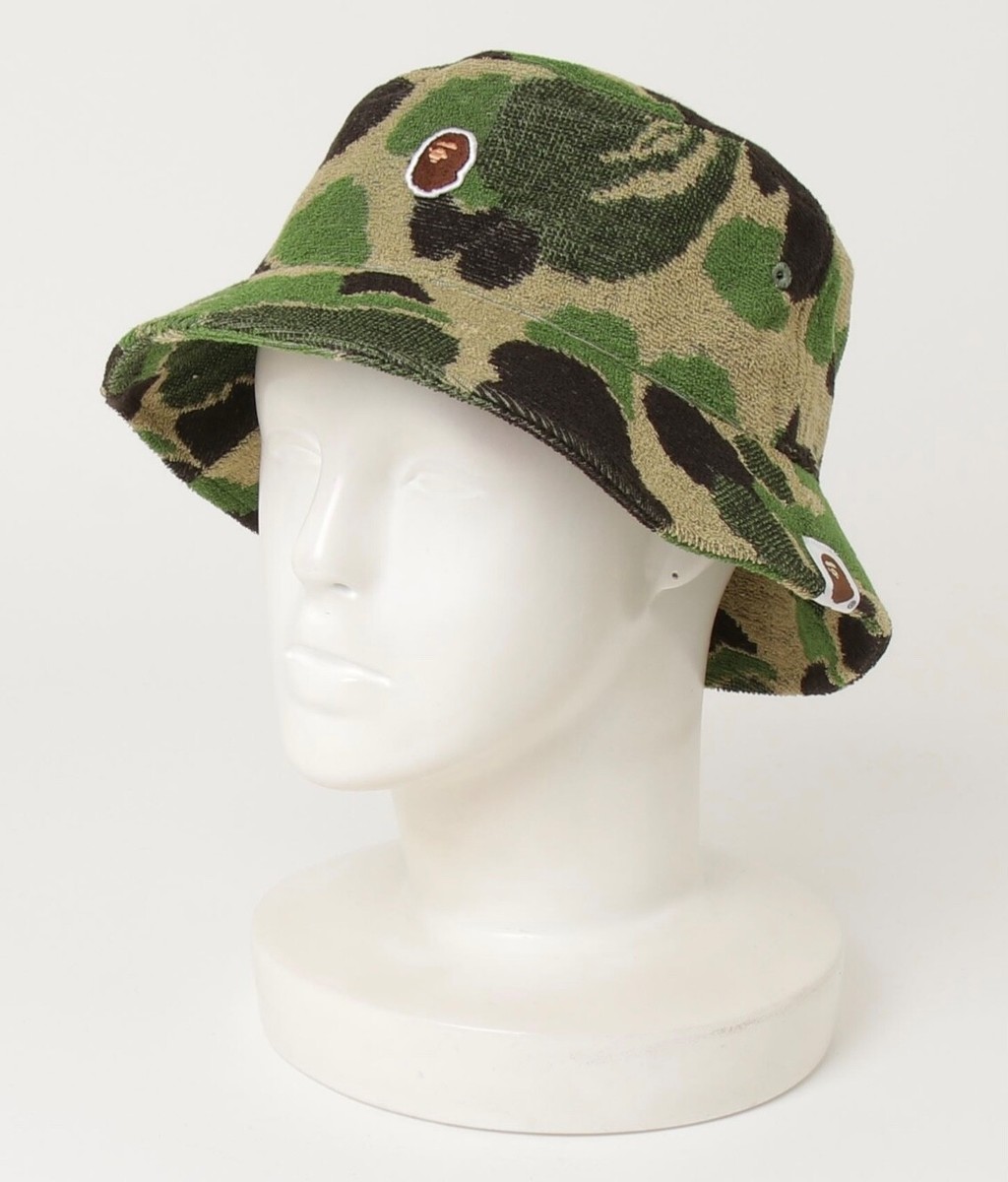 早者勝ち‼️A BATHING APE CAMO PILE BUCKET HAT Authentic a bathing ape bape abc camo pile jacquard bucket